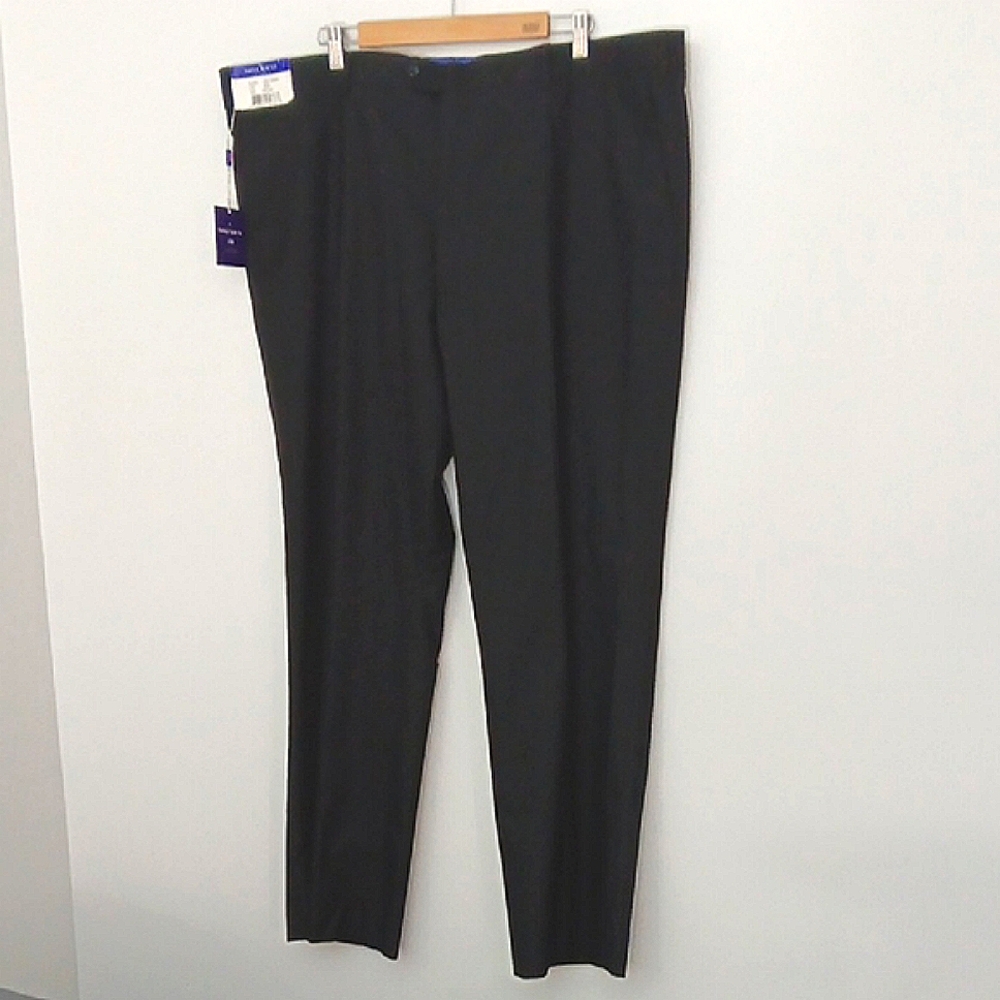The Savile Row Co. London Dress Pants‎ Men's Size 48 x 32 Sleek Black Heathrow
